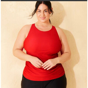 Women's Shade & Shore Red One Piece Swimsuit 2X NWT